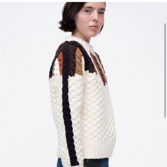 Sea Aspen Chunky Hand-Knit Wool Sweater - Picture 10 of 11